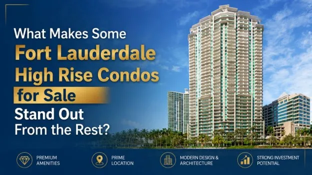 Luxury Fort Lauderdale high-rise condos for sale overlooking the waterfront skyline