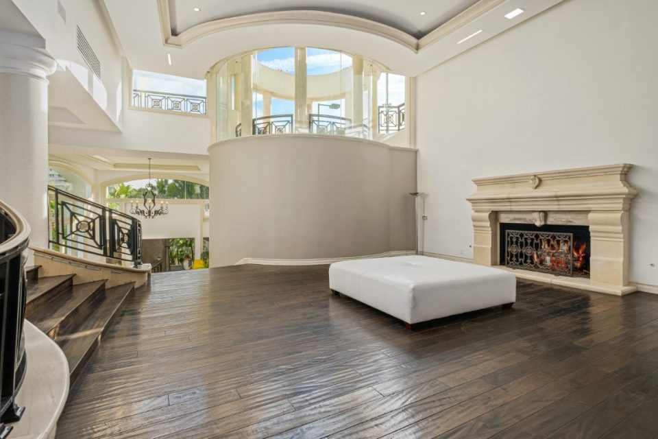 wooden floor and fireplace in princes mansion